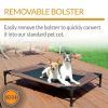Elevated Pet Cot with Removable Bolster-Chocolate/Black Mesh Large 30 X 42 X 7 Inches