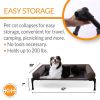 Elevated Pet Cot with Removable Bolster-Chocolate/Black Mesh Large 30 X 42 X 7 Inches