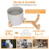 Double 28.7Oz Ceramic Pet Bowls with Wooden Stand Raised